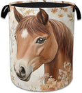 Horse Flowers Laundry Basket Collapsible Laundry Hamper Oxford Storage Bin for Clothes Storage, Organizer, Books and Sundries 16" X 20.8" by NSMNSM
