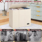 220L Laundry Hamper 3 Section,Large Laundry Hamper with Lid,Dirty Clothes Hamper with 3 Inner Bags,Collapsible Laundry Basket Organizer for Laundry Room,Bedroom,Laundry Sorter Hamper 3 Compartment - Image 3