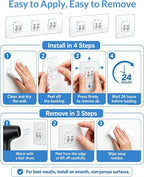 COOLMI Shower Caddy Adhesive Replacement, 14 Pack Mixed Hook Set - Image 6