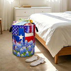 Texas Flower Laundry Basket Foldable Laundry Hamper With Handles Clothes Storage Bucket Organizer Laundry Bag For Bedroom Bathroom Laundry Storage 19.6 x 15.7 - Image 6