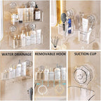 2-Pack Suction Cup Shower Caddy Set, Wall Mounted Suction Rack, Bathroom Shower Shelf Basket Set with Shower Organizer and Toothbrush Holder (No Drilling Required) - Image 7