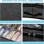 Under Bed Shoe Storage Organizer for Closet, 32 Pairs Sturdy Underbed Shoe Storage Boxes Bins Container Foldable Shoes Storage with Reinforced Handles & Clear Window for College Dorms Grey, Set of 2 - Image 3