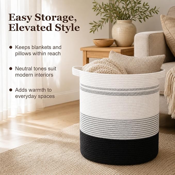 OIAHOMY 80L Laundry Basket Laundry Hamper Nursery Hamper Gradient Dark - Image 3