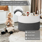 INDRESSME 115L Extra Large Woven Rope Blanket Basket Living Room - Image 3