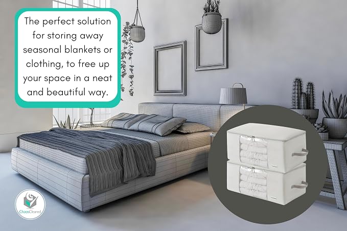 Comforter Storage Bag - Folding Organizer bag for King/Queen Comforters, Pillows, Blankets, Bedding/Quilt, Blanket, Duvet, Large Collapsible Organizers, 24"x14"x11" (2 Pack Gray, 2 Pack) - Image 8