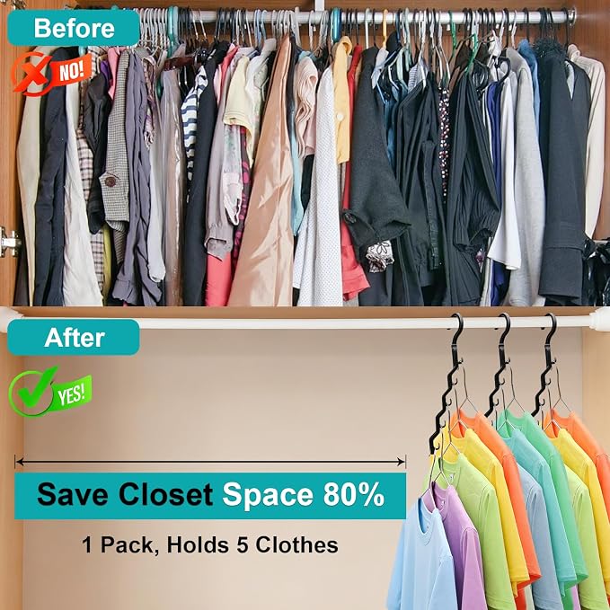Closet Organizers and Storage,Upgraded Organization and Storage Clothes Hanger,8 Pack College Dorm Room Essentials,Sturdy Closet Organizer Home Essentials Space Saving Hangers for Thick Clothe - Image 3