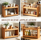 Bathroom Counter Organizer, 2 Tier Bathroom Countertop Organizer, Bathroom Counter Shelf, Wooden Makeup Organizers Countertop, Bathroom Vanity Organizers and Storage for Bedroom, Gifts - Image 6