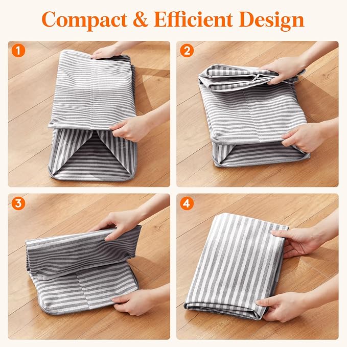 Lifewit 125L Large Collapsible Laundry Basket with Extended Handles, Grey - Image 7