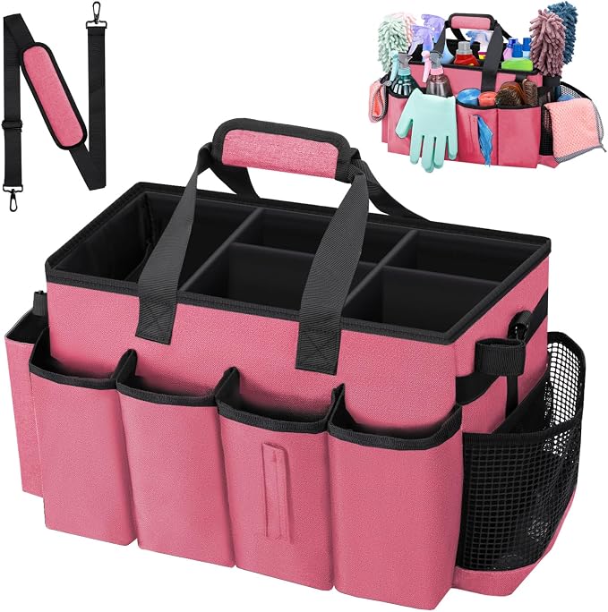 Wearable Large Cleaning Caddy Bag for Housekeepers (Rosered) by wigojoy
