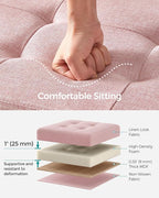 SONGMICS 30 Inches Folding Storage Ottoman Bench, Load 660 lb | Ottoman Foot Rest, Storage Chest, for Living Room, Entryway, Jelly Pink and Ink Black, MINOTA Collection ULSF047R11 - Image 4