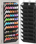 UVIAHOMI 20-30 Pairs Over the Door Shoe Organizer, Clear Pockets Hanging Shoe Storage for Closet, 10-Tier Door Shoes Rack, Handing Shoes Holder Fit All the Family's Sneakers, Boots, Heels, Black by UVIAHOMIHOMEORGANIZER