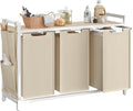 VASAGLE Laundry Hamper with Shelf, 3 Pull-Out Bags, 3 x 10.6 Gallons (40 L) by Unknown