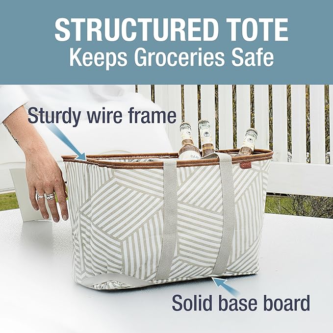 CleverMade Collapsible Tote LUXE, 30L Structured Tote Bag with Handles - Image 2
