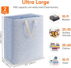 Lifewit 100L Large Laundry Baskets, 2 Pack, Reinforced Handles, Grey&Blue - Image 4