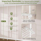 ALLZONE Adjustable Over The Toilet Storage Shelf, 4-Tier Ample Bathroom Organizer and Storage, Tension Mounted Above Toilet Storages Cabinet for Versatility, Fits 66-113 Inch Heights, White - Image 5