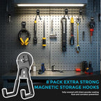 8Pcs Large Magnetic Hooks Heavy Duty, Strong Magnet Storage Hooks - Image 4