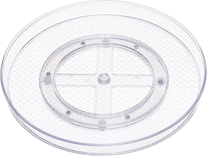 Amazon Basics Clear Lazy Susan Turntable Organizer for Organization, 12-Inch, 2-Pack by AmazonBasics