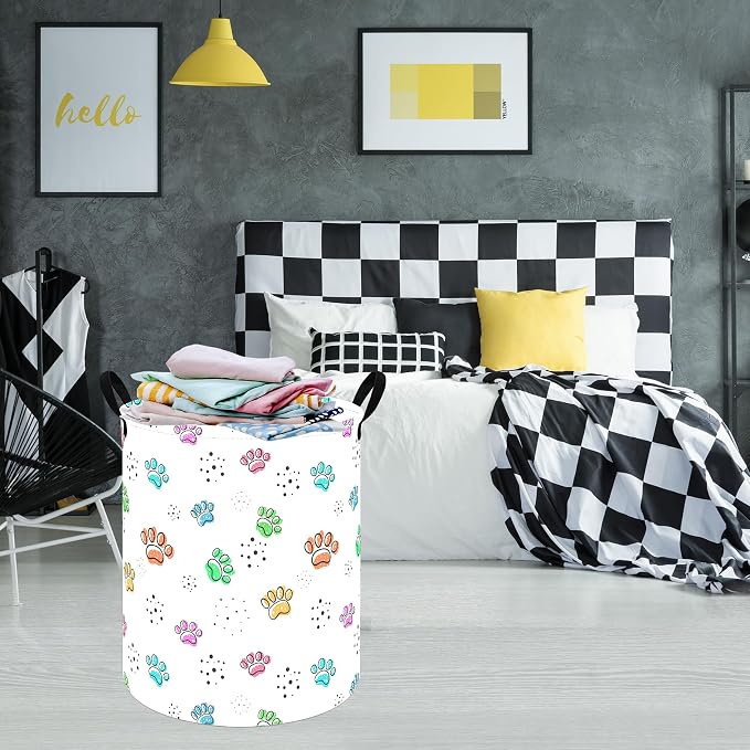 MAIZMZ Kids Hamper Storage Bins Organizer Toy Box Laundry Basket Large Canvas Collapsible Chest for Home/Dorm/Kitchen/Pet/Office/Closet/Shelf/Gift Baskets - Image 3
