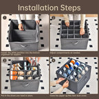 INSTY 2 Pack Shoe Organizer for Closet, Fits up to 32 Pairs, Adjustable Dividers for Shoe Storage, Fabric Shoe Storage Bins with Clear Cover, Grey - Image 6