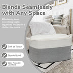 Goodpick Large Woven Rope Blanket Basket, Rectangle, White Gray - Image 5