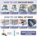 Vacuum Storage Bags with Hand Pump, Vacuum Seal Space Saver Bags,25 Combo | 80% Space-Saving Bags for Clothing, Blankets, Pillows, Bedding & Comforters; Multi-Size Variety Pack for Home & Travel - Image 7