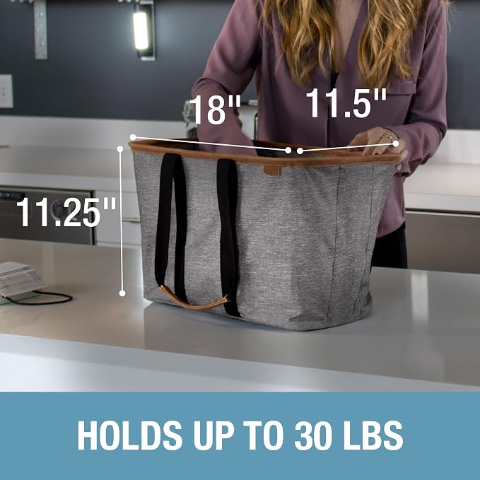 CleverMade Collapsible Tote LUXE, 30L Structured Tote Bag with Handles - Image 5