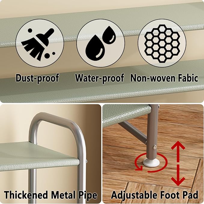 INGIORDAR 4 Tier Long Shoe Rack Organizer for Closet Metal Shoe Storage - Image 6