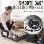 60L Under Bed Storage with Wheels, With 6 Travel Bags, 2-Pack, Light Gray - Image 6