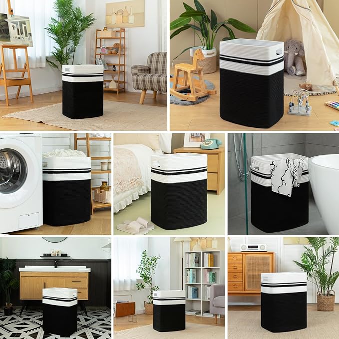 OIAHOMY 91L Laundry Hamper, XXXLarge Collapsible Laundry Basket Black - Image 7