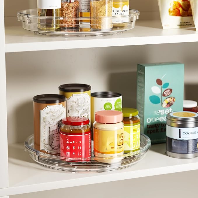 LAMU 3 Pack 10.6'' Lazy Susan Organizer Turntable for Cabinet, Pantry Organizers and Storage, Rotating Condiment Organizer for Kitchen, Table Top, Fridge, Countertop, Spice Organization - Image 5