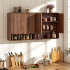 AVZEAR Fluted Bathroom Wall Cabinet Over the Toilet Storage Cabinet, Walnut - Image 7