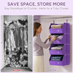 Hanging Closet Organizer, Detachable Hanging Storage Shelves | Reinforced Side Panels, Dorm Closet Organizer, RV Closet Organizers and Storage, Organizer for Clothes, Sweaters,Socks Purple - Image 5