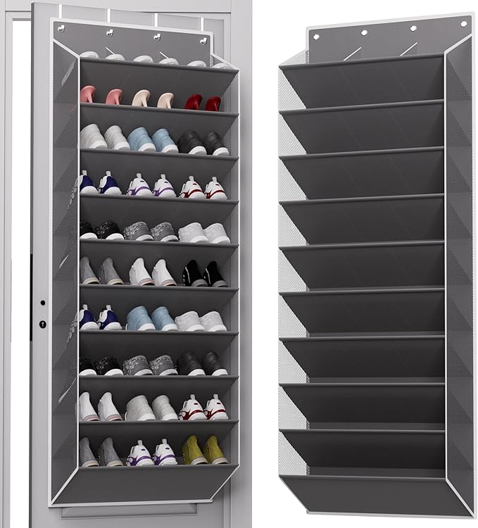 TAHAVICE 30 Pair Over the Door Shoe Organizer, Hanging Closet Shoe Storage by TAHAVICE