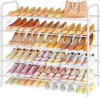 Hoctieon 5 Tier Shoe Rack for Closet, Durable Mesh Style Shoe Rack, Entryway Shoe Shelf, Shoe Storage Organizer for Hallway, Bedroom, Living Room, Wardrobe, White by Hoctieon
