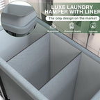 Laundry Basket with Lid,230L Rolling Laundry Hamper with Wheels,Grey - Image 3