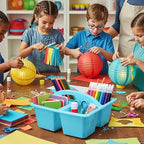 AceOrbit 4 Pack Classroom Caddy with Handle Plastic Storage Caddy Organizer - Image 6