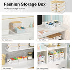 Ohmlove 6 Pack Plastic Storage Baskets with Bamboo Lids for Organization - Image 7