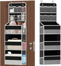 SpaceHacks 5-Tier Over the Door Organizer with Mesh Pockets, Baby Nursery Storage for Closet, Bathroom and Bedroom, Adjustable Hanging Closet Organizer for Cosmetics, Books and Essentials (Black) by SpaceHacks