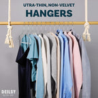 DEILSY™ Clear Thin Hangers with Silver Hook Non-Velvet Hangers 50 Pack | Space saving hangers, sturdy slim hangers, thin hangers for shirts, jackets, coats and everyday clothing - Image 2
