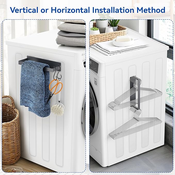 Laundry Room Organization and Storage Magnetic Dryer Ball Holder with Magnetic Hanger Holder, Magnetic Lint Bin for Washer Dryer, Iron Basket Dryer Ball Container, Magnetic Laundry Organizer (Gray) - Image 6