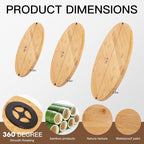 12in Bamboo Lazy Susan Turntable Organizer for Pantry Countertop - Image 2
