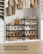 SONGMICS Shoe Rack, 4-Tier Stackable Metal Shoe Organizer, 17.7" Wide - Image 6
