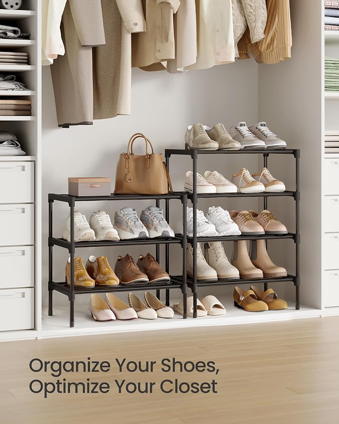 SONGMICS Shoe Rack, 4-Tier Stackable Metal Shoe Organizer, 17.7" Wide - Image 6
