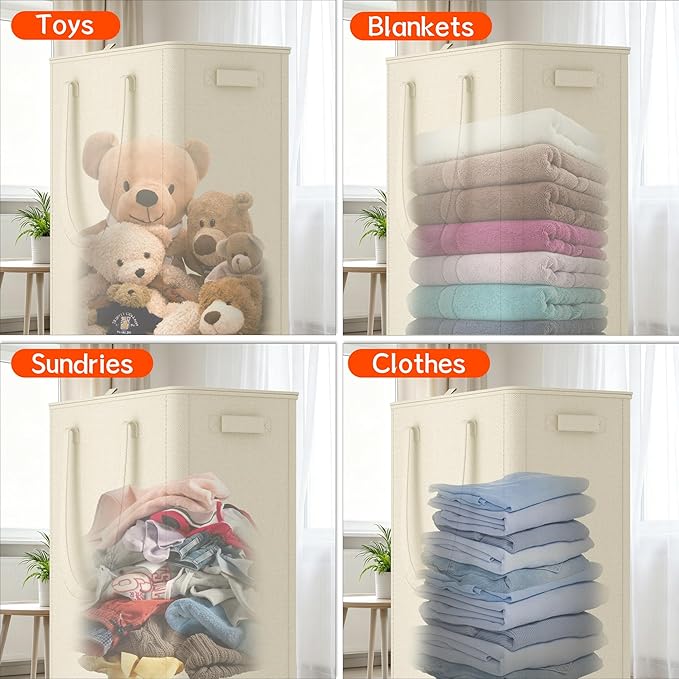 Slim Laundry Hamper with Wheels,18 Gal (70L) Rolling Laundry Basket with lid and wheels Clothes Hamper Foldable Tall Dirty Clothes Basket Sturdy Collapsible Clothes Hamper for Dorm,Laundry Room - Image 6