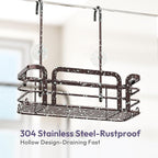 SWTYMIKI Shower Caddy Hanging Organizer - Over the Door Shower Caddy with 6 Hooks, 2 Installation Ways, Stainless Steel Rustproof Bathroom Organizer, Bronze - Image 7