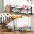 Hleelomi 2-Tier Metal Expandable Shoe Rack for Closet and Entryway, Black - Image 7