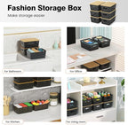 Ohmlove 6 Pack Plastic Storage Baskets with Bamboo Lids for Organization - Image 4