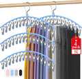 Upgrade Skirt Pants Hangers with Clips, Metal Legging Organizer for Closet with 15 Cilps Holds 60 Leggings/Shorts/Jeans/Skirts Pants Hangers Space Saving Closet Organizers and Storage, Blue 4Pack by Besslly