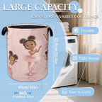 Ballet Girl Laundry Basket Collapsible Laundry Hamper Oxford Storage Bin for Clothes Storage, Organizer, Books and Sundries 16" X 20.8" - Image 2