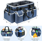 Cleaning Caddy Bag,Extra Large Cleaning Supplies Organizer with Handle for Housekeepers,Blue - Image 3